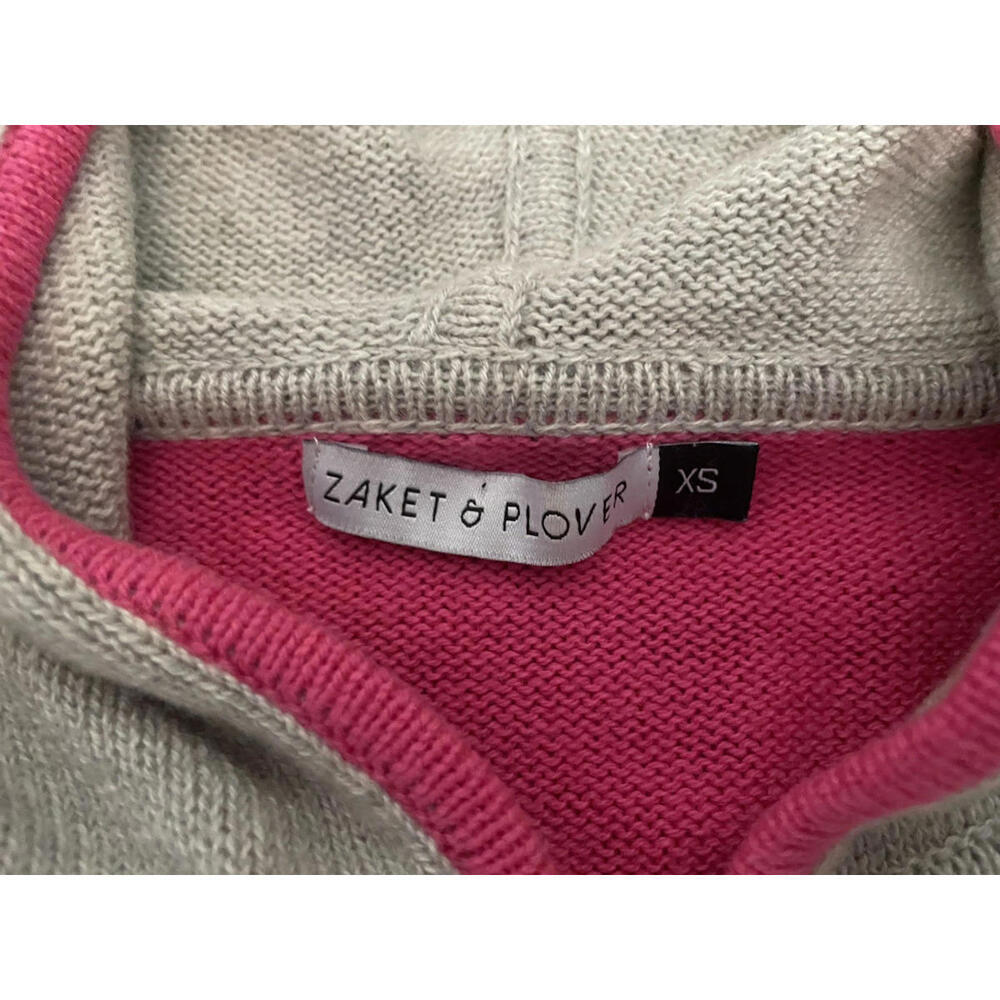 $180 Zaket & Plover Multi Media Cashmere Blend Hooded Zip Up Sweater XS - Picture 6 of 7